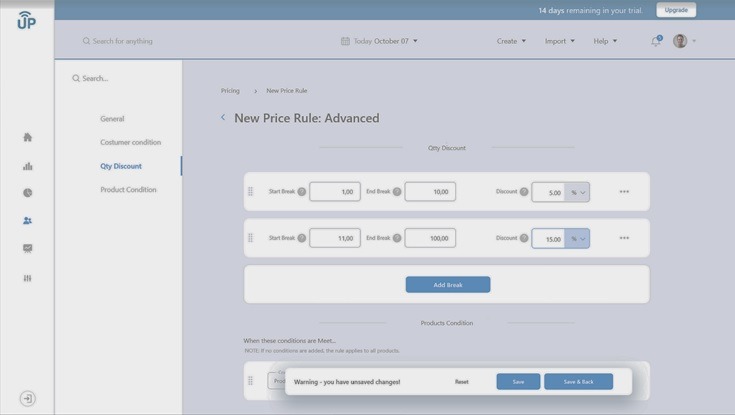 Volume discount pricing rules