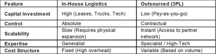 outsourced logistic decision matrix
