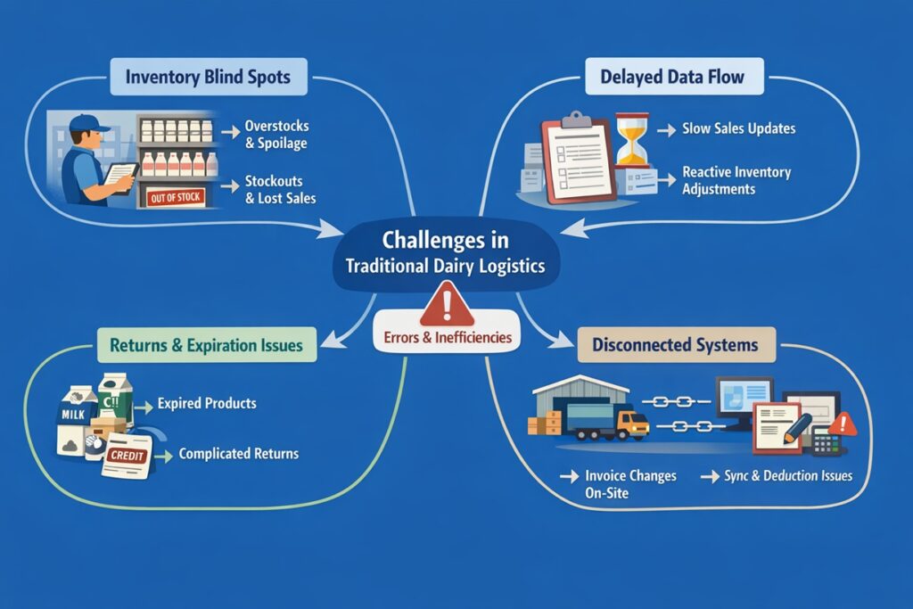 Challenges traditional dairy logistics